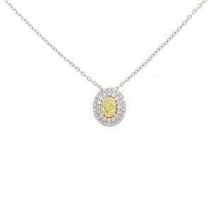 PT900/K18YG/PT850 ダイヤモンド ネックレス 0.300CT FIY VS1 ファンシーカット