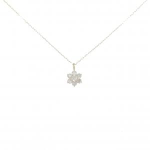 【新品】K18YG フラワー ダイヤモンド ネックレス 0.30CT