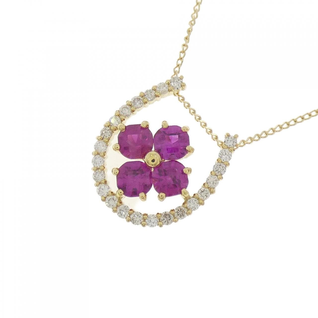 【新品】K18YG ルビー ネックレス 0.50CT