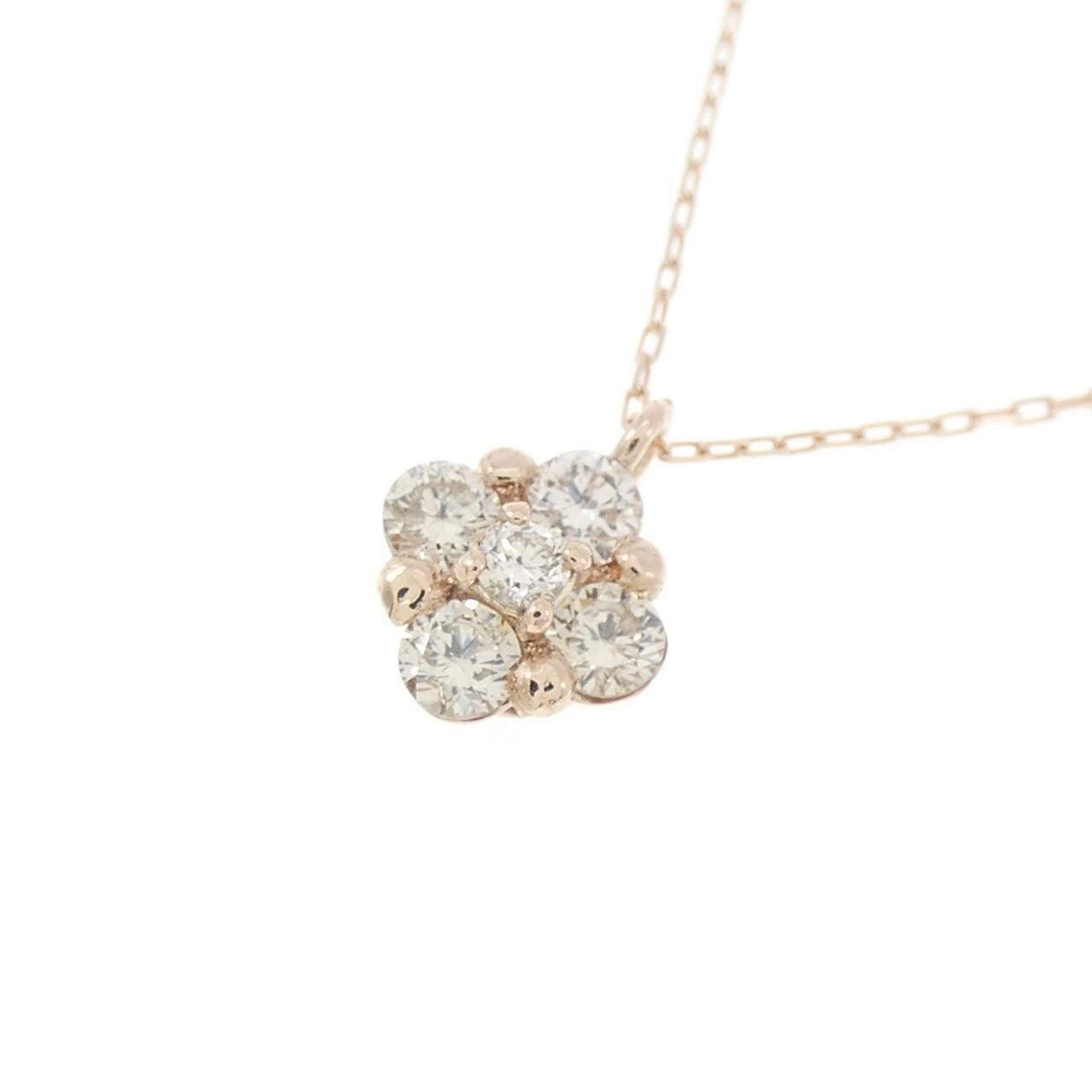 【新品】K10PG ダイヤモンド ネックレス 0.20CT