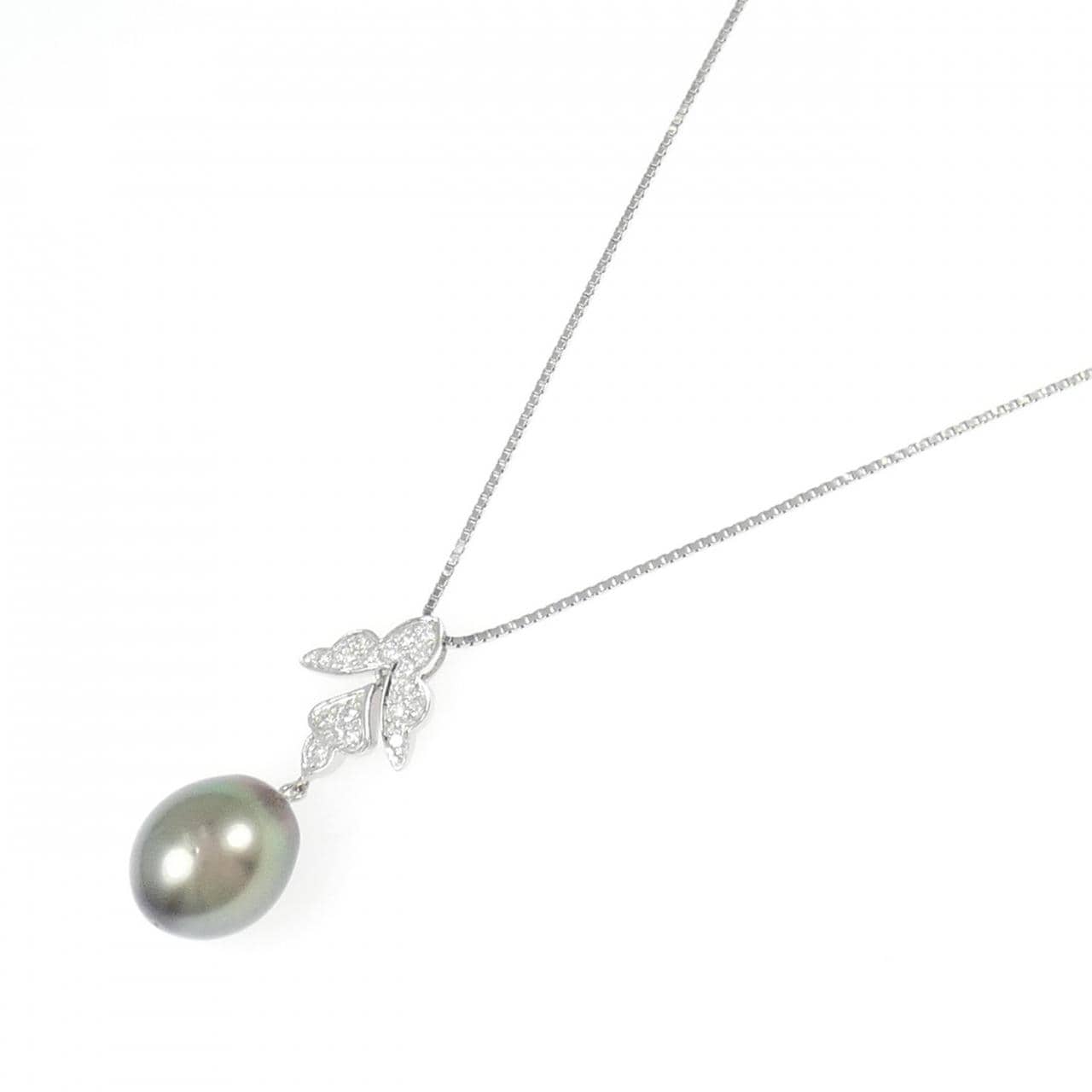 PT900/PT850 黒蝶パール ネックレス