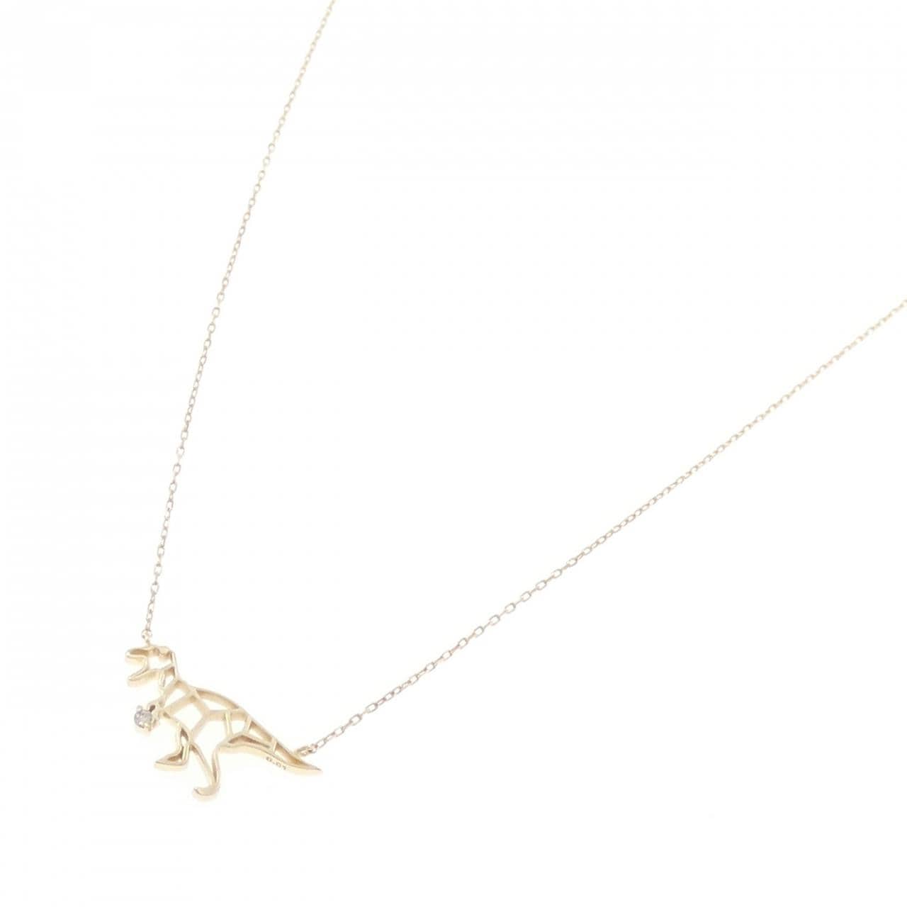 K10YG ダイナソー ダイヤモンド ネックレス 0.01CT