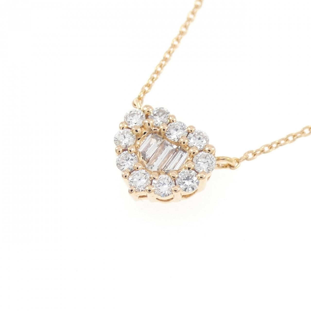 K18PG ハート ダイヤモンド ネックレス 0.31CT