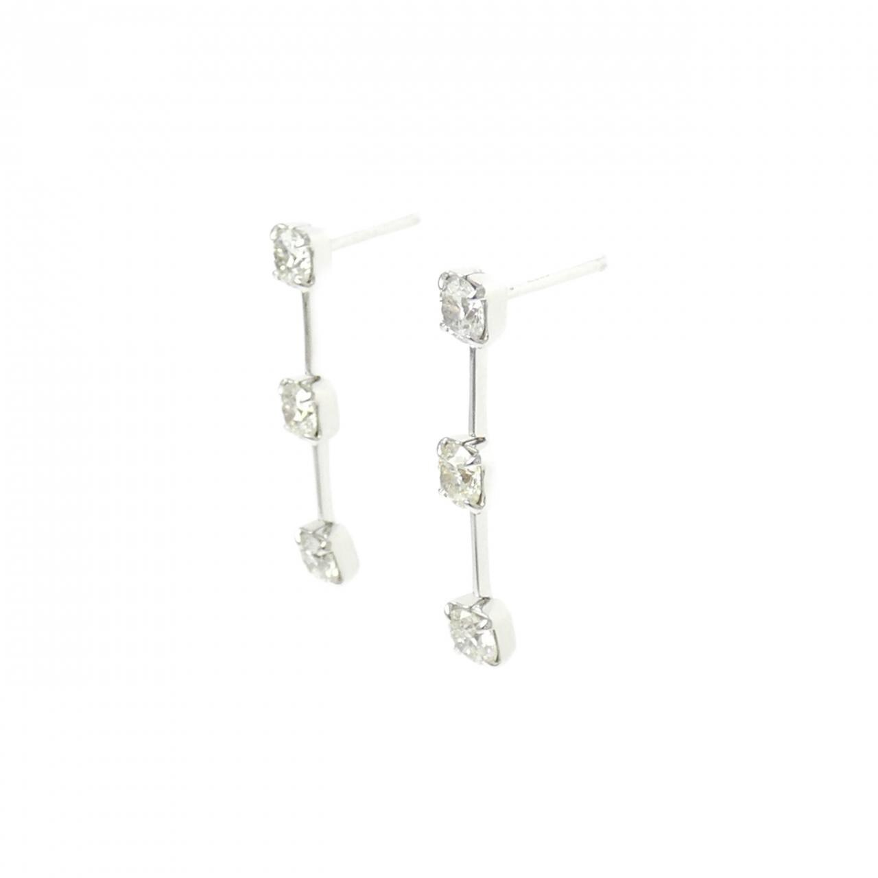 K18WG ダイヤモンド ピアス 0.833CT
