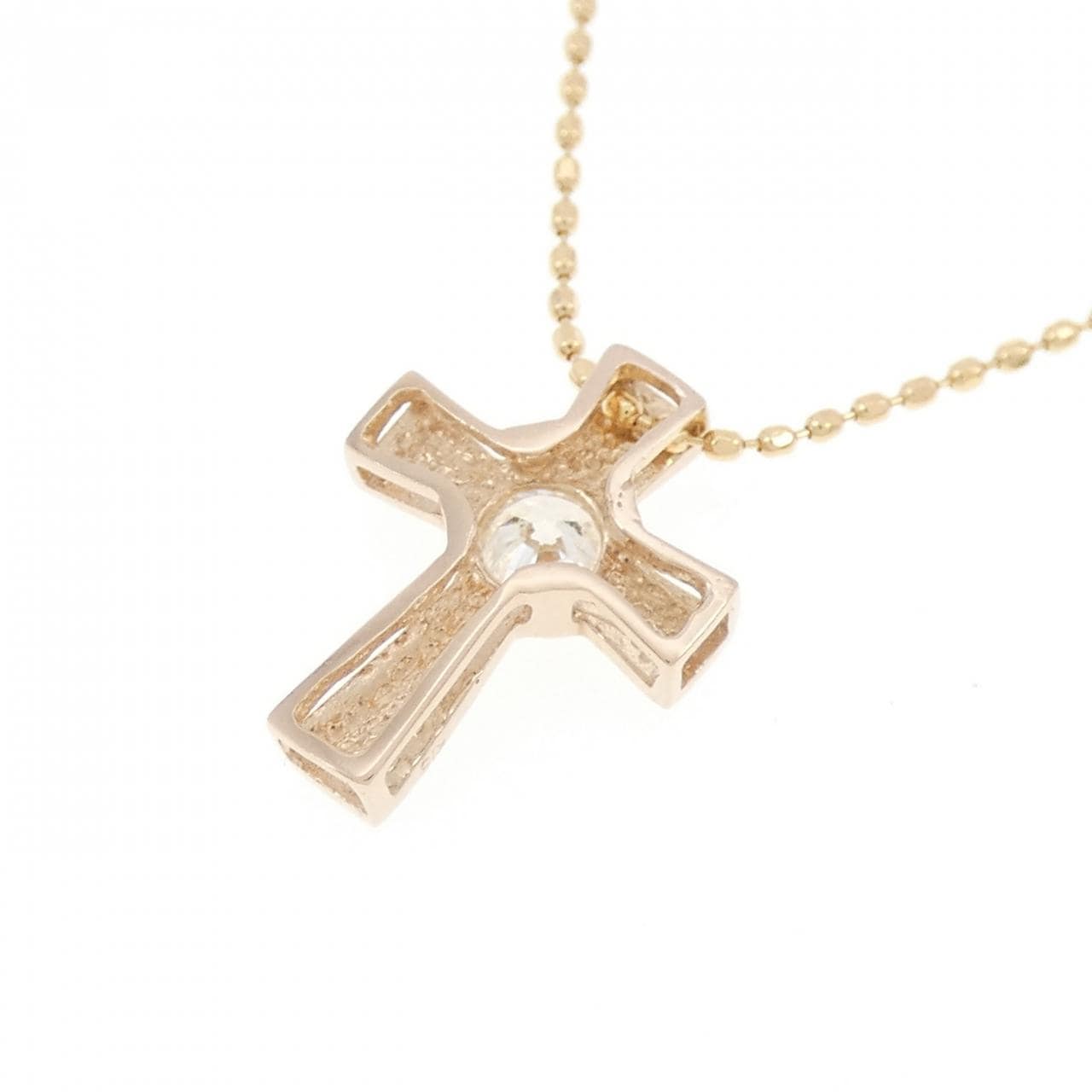 K18PG/K18YG クロス ダイヤモンド ネックレス 0.15CT