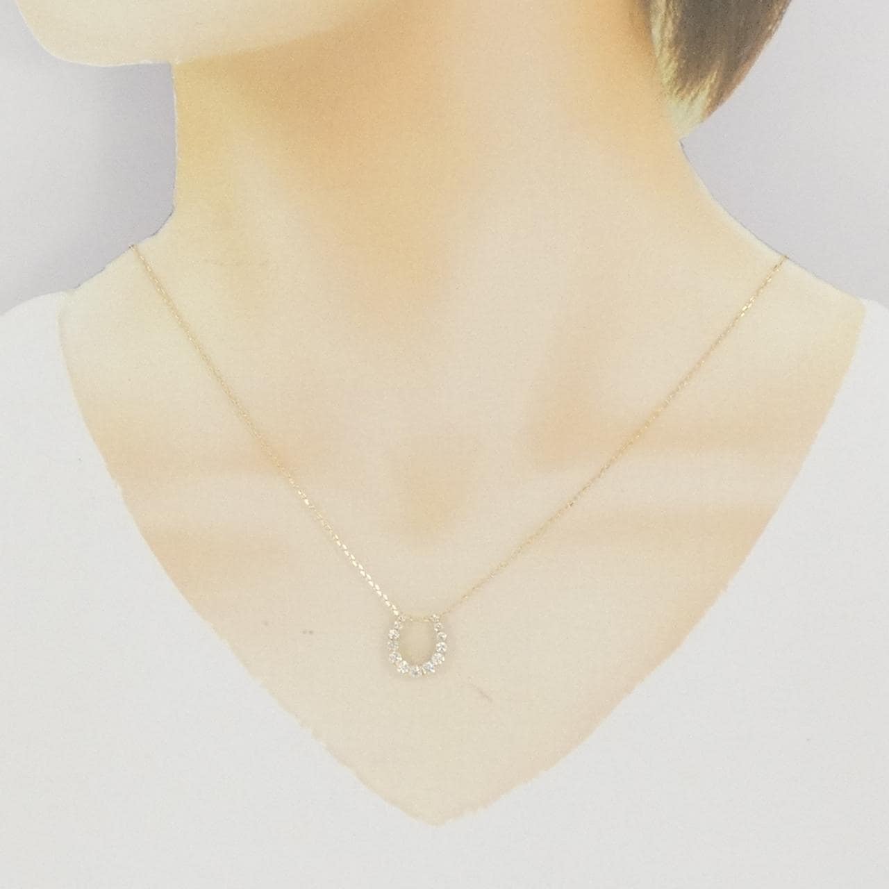 K18YG ホースシュー ダイヤモンド ネックレス 0.50CT
