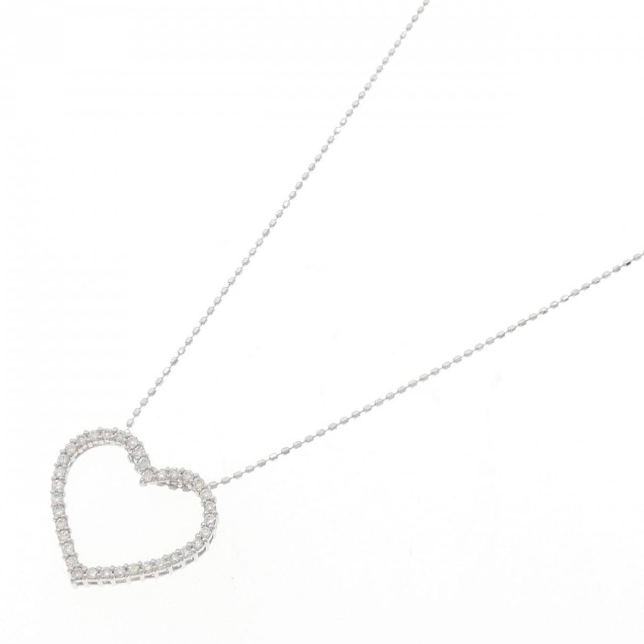 K18WG ハート ダイヤモンド ネックレス 0.30CT