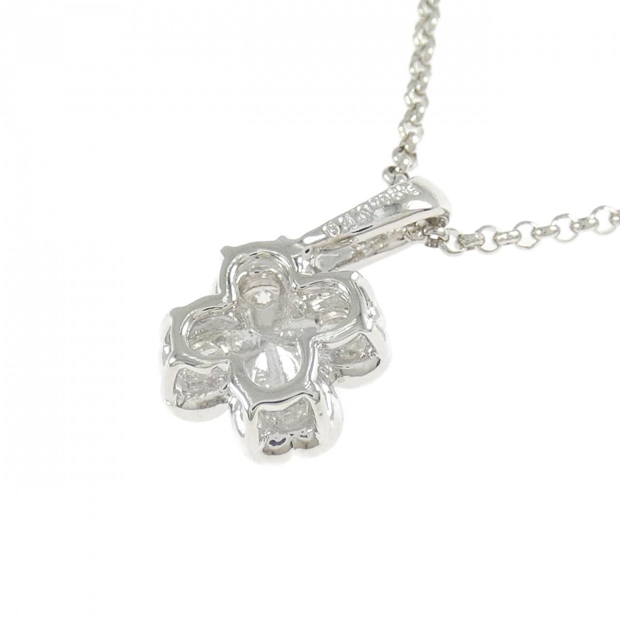 PT900/PT850 フラワー ダイヤモンド ネックレス 0.50CT