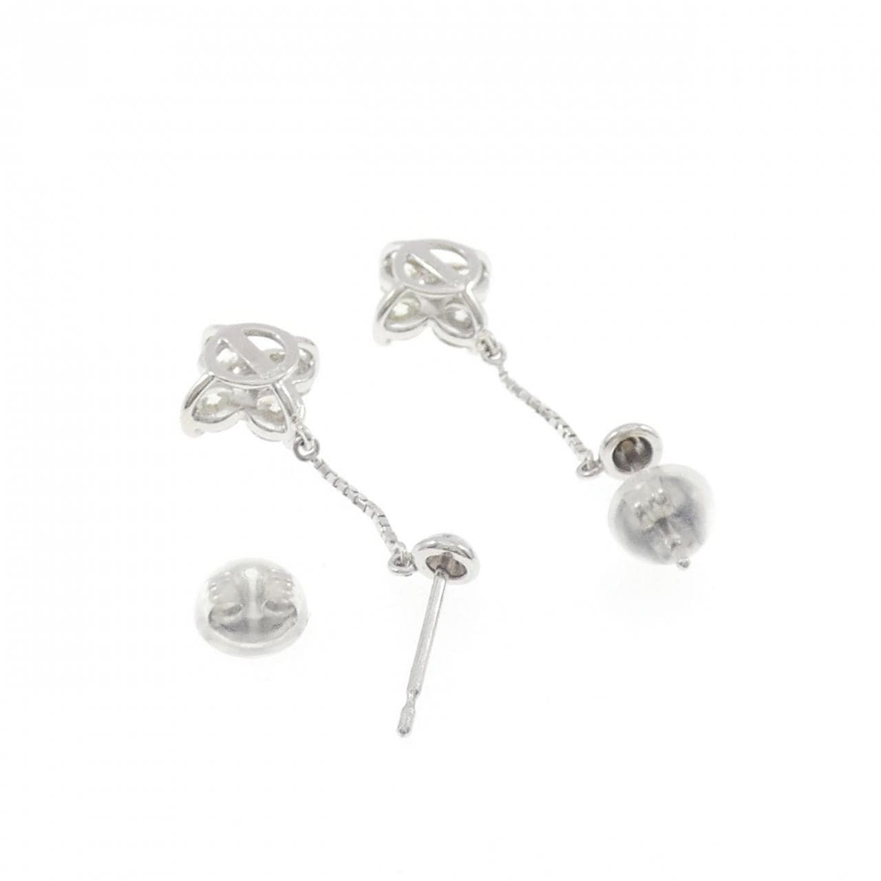 PT900 フラワー ダイヤモンド ピアス 1.00CT