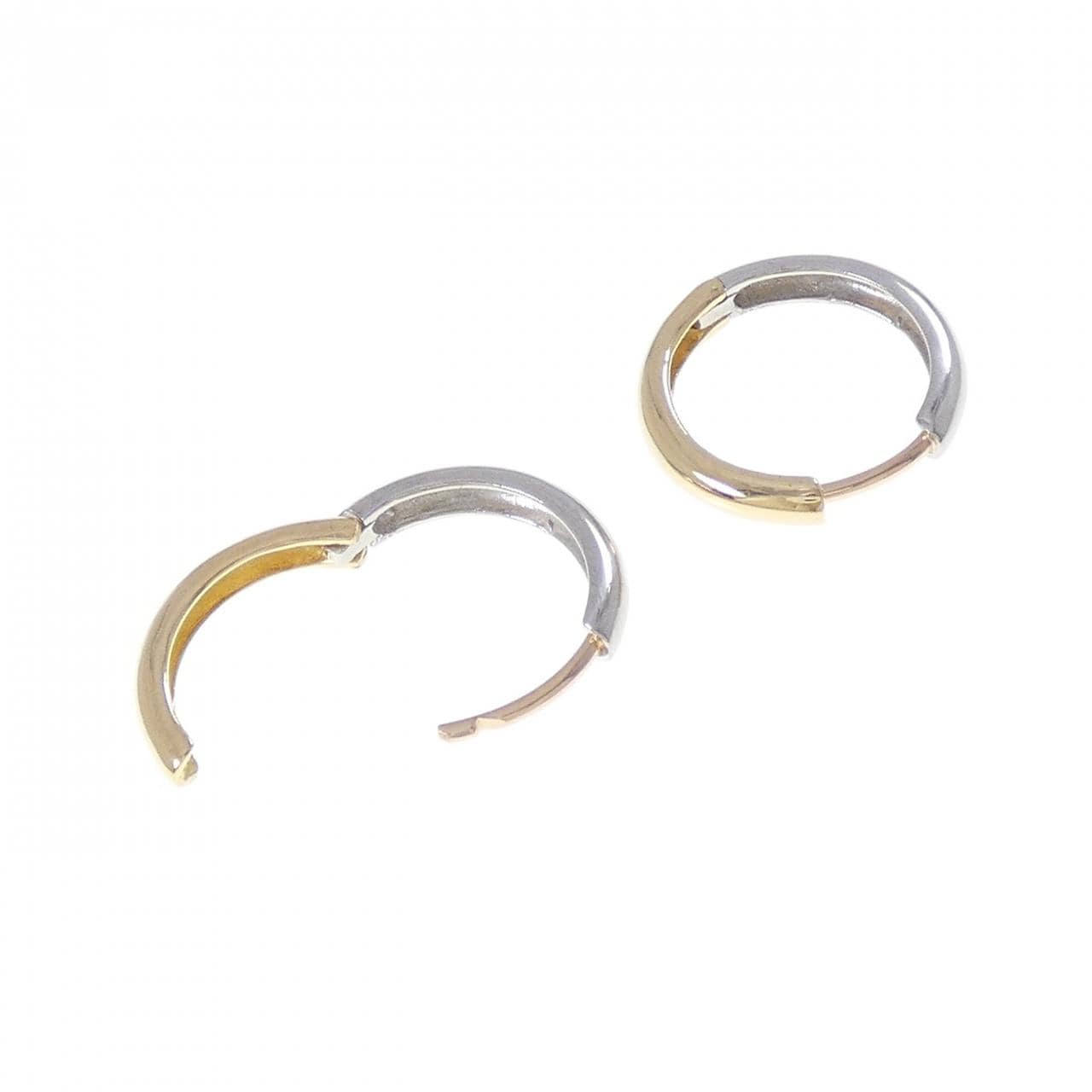 K18YG/PT900 フープ ピアス