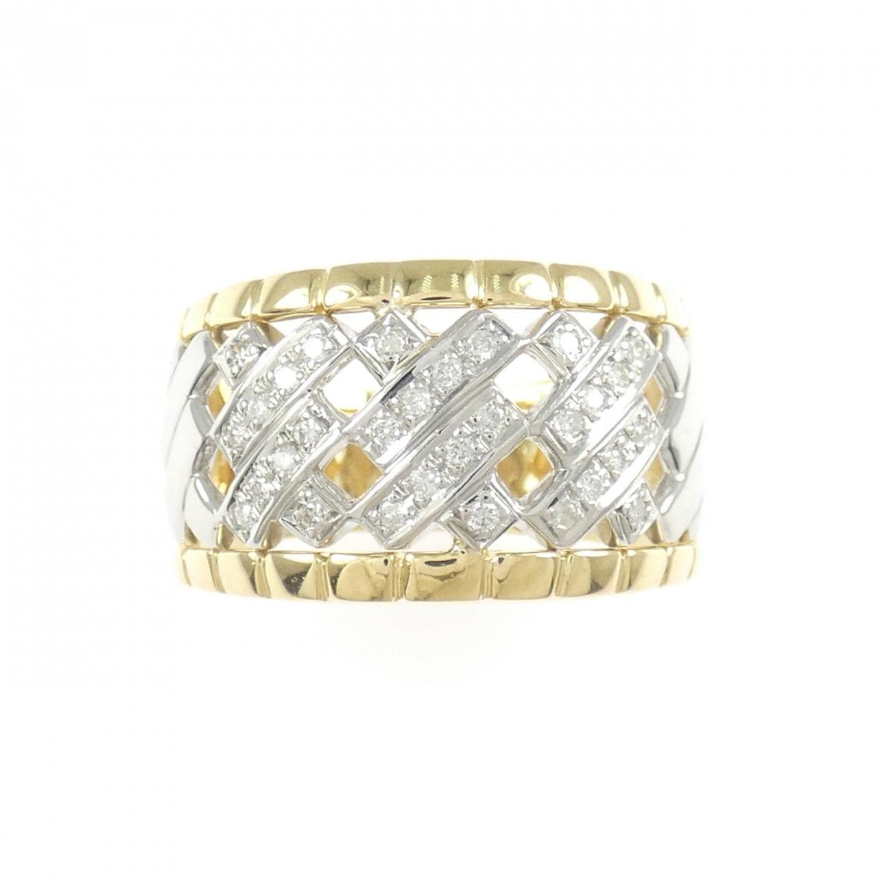 K18YG/PT900 ダイヤモンド リング 0.19CT