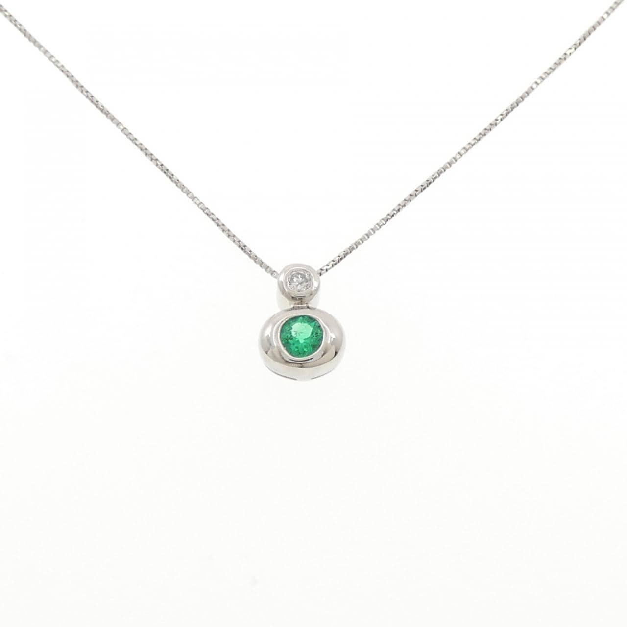 PT900/PT850 エメラルド ネックレス 0.12CT