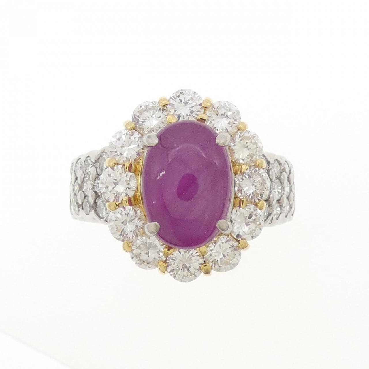 PT900/K18YG スタールビー リング 5.33CT