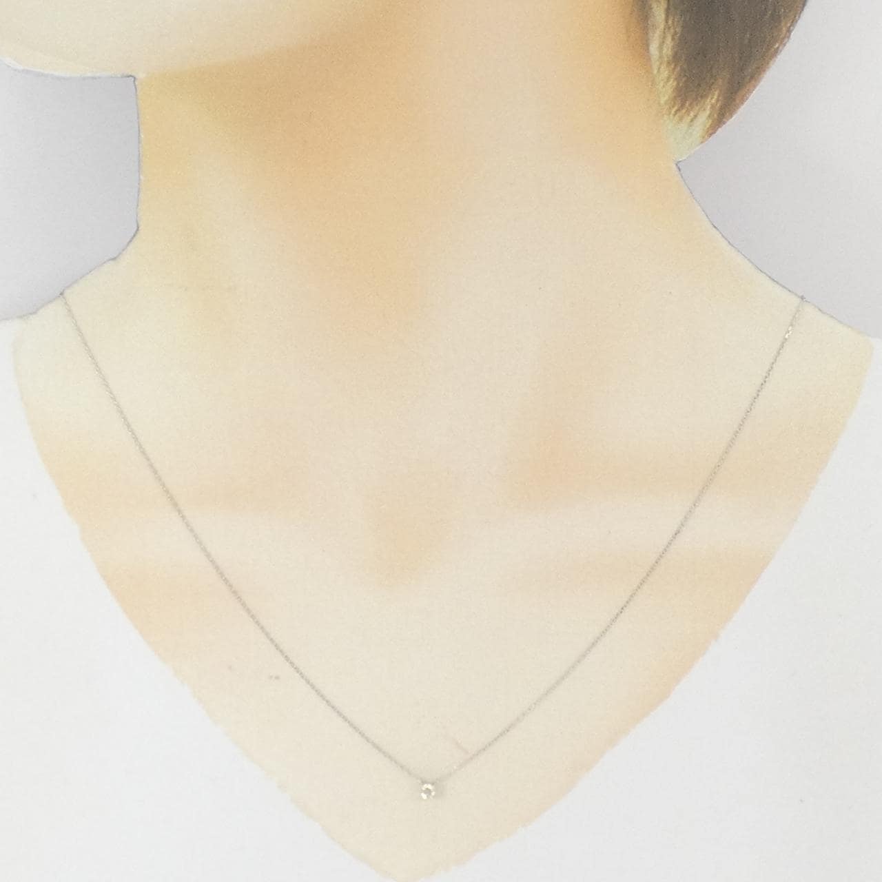 K10WG ソリティア ダイヤモンド ネックレス 0.10CT