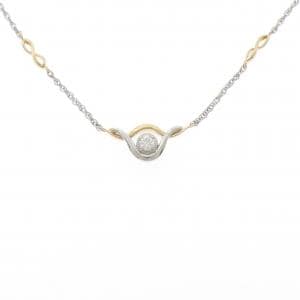 PT900/K18YG/PT850 ダイヤモンド ネックレス 0.14CT