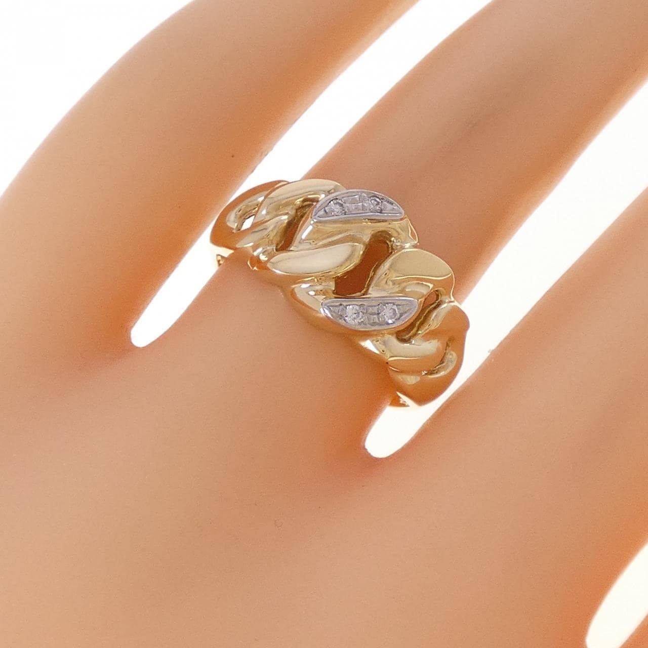 K18YG/PT900 ダイヤモンド リング 0.03CT