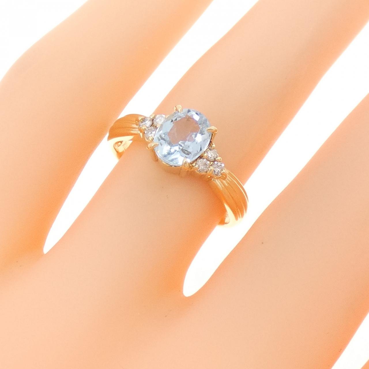 K18YG アクアマリン リング 0.81CT
