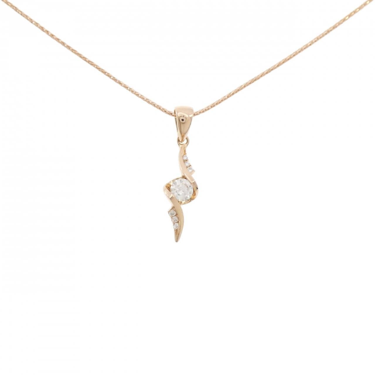 750PG ダイヤモンド ネックレス 0.136CT