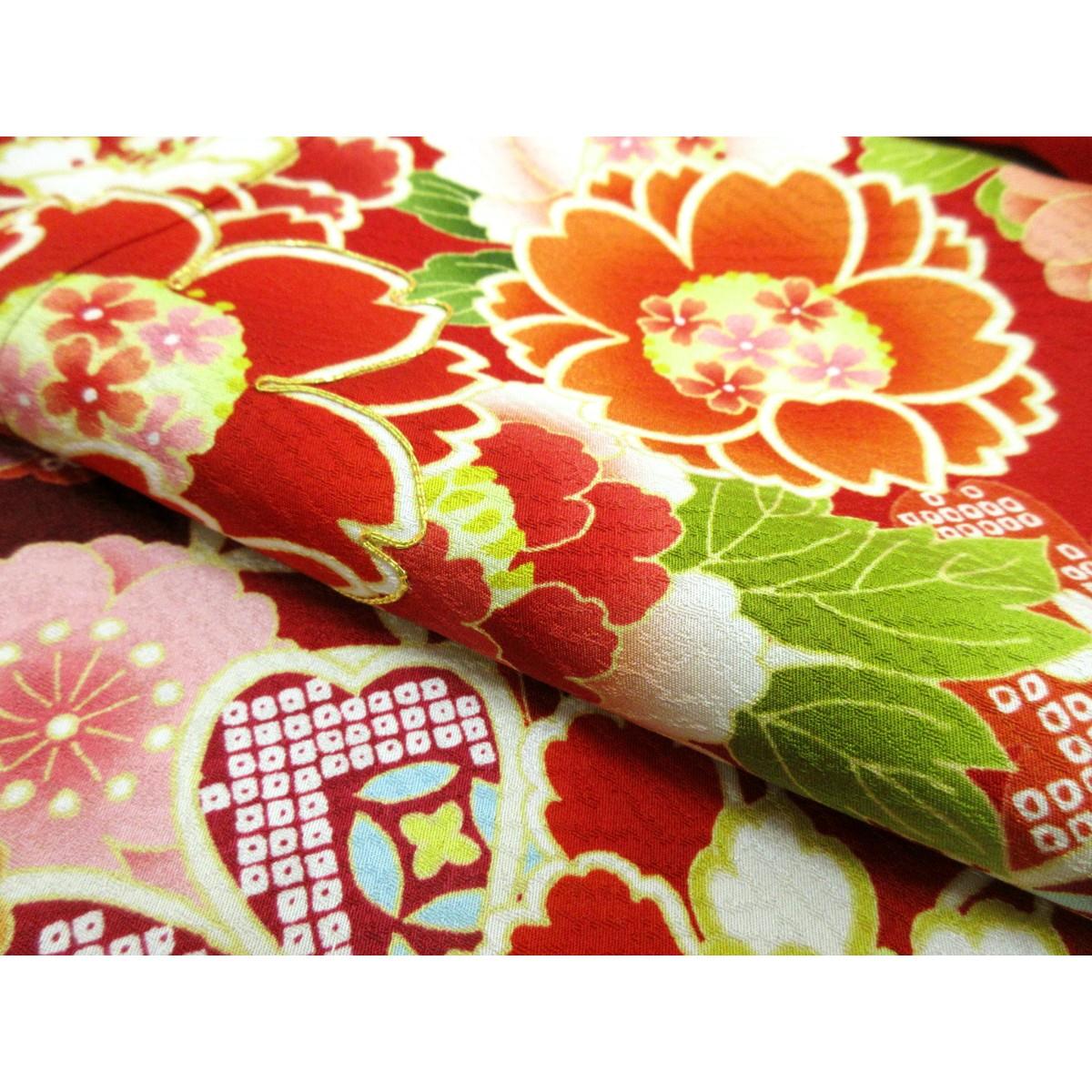 振袖　友禅加工刺繍入り　ボカシ染