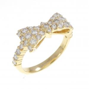 K18YG リボン ダイヤモンド リング 0.50CT