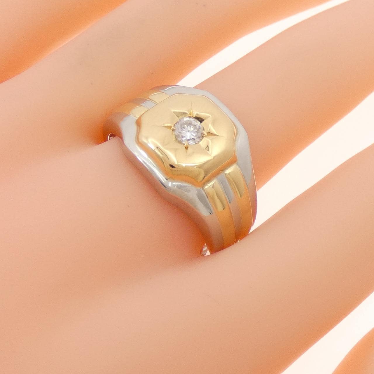 PT900/K18YG ダイヤモンド リング 0.20CT
