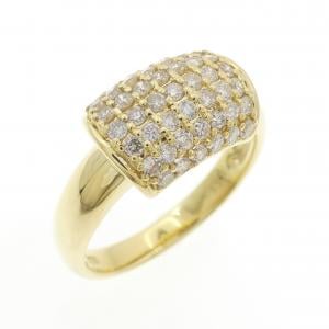 K18YG パヴェ ダイヤモンド リング 0.55CT