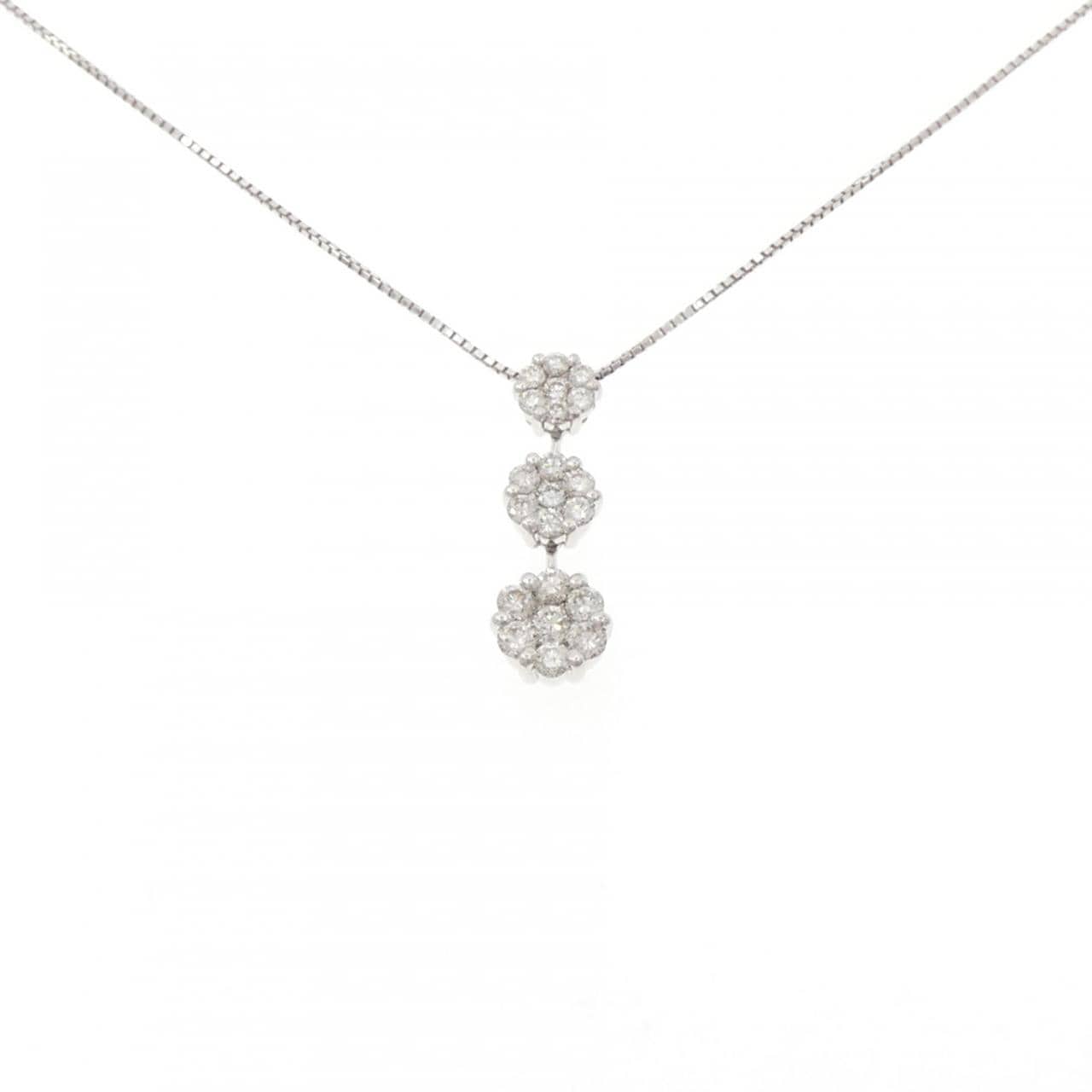 K18WG ダイヤモンド ネックレス 1.00CT