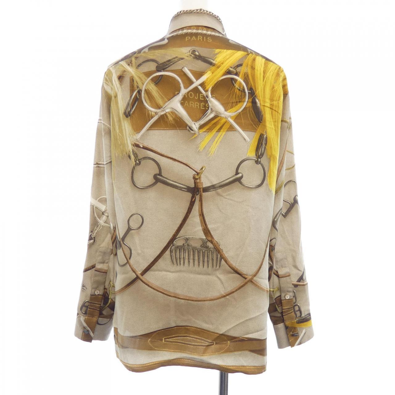 エルメス HERMES PROJECTS CARRES sh200 ツイルレーヌ. シャツ