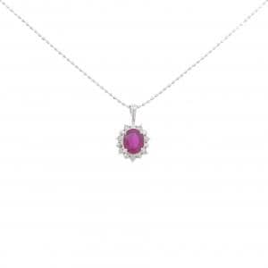 K18WG ルビー ネックレス 0.40CT