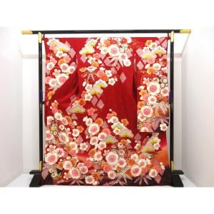 振袖　友禅金彩加工　刺繍入りボカシ染