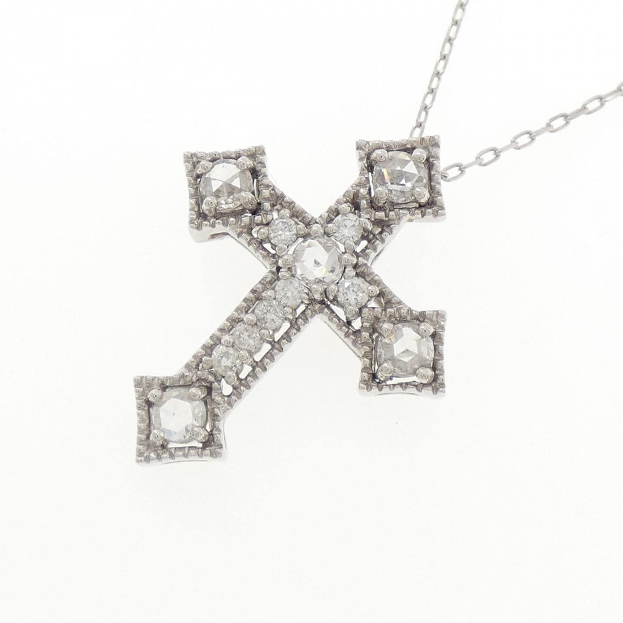 PT900/PT850 クロス ダイヤモンド ネックレス 0.61CT