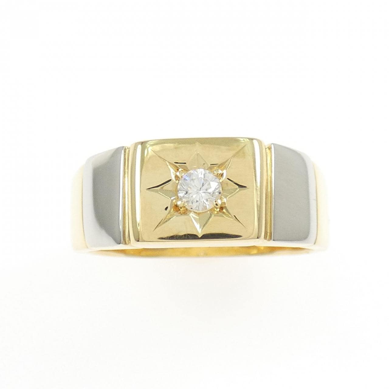 K18YG/PT900 ダイヤモンド リング 0.11CT