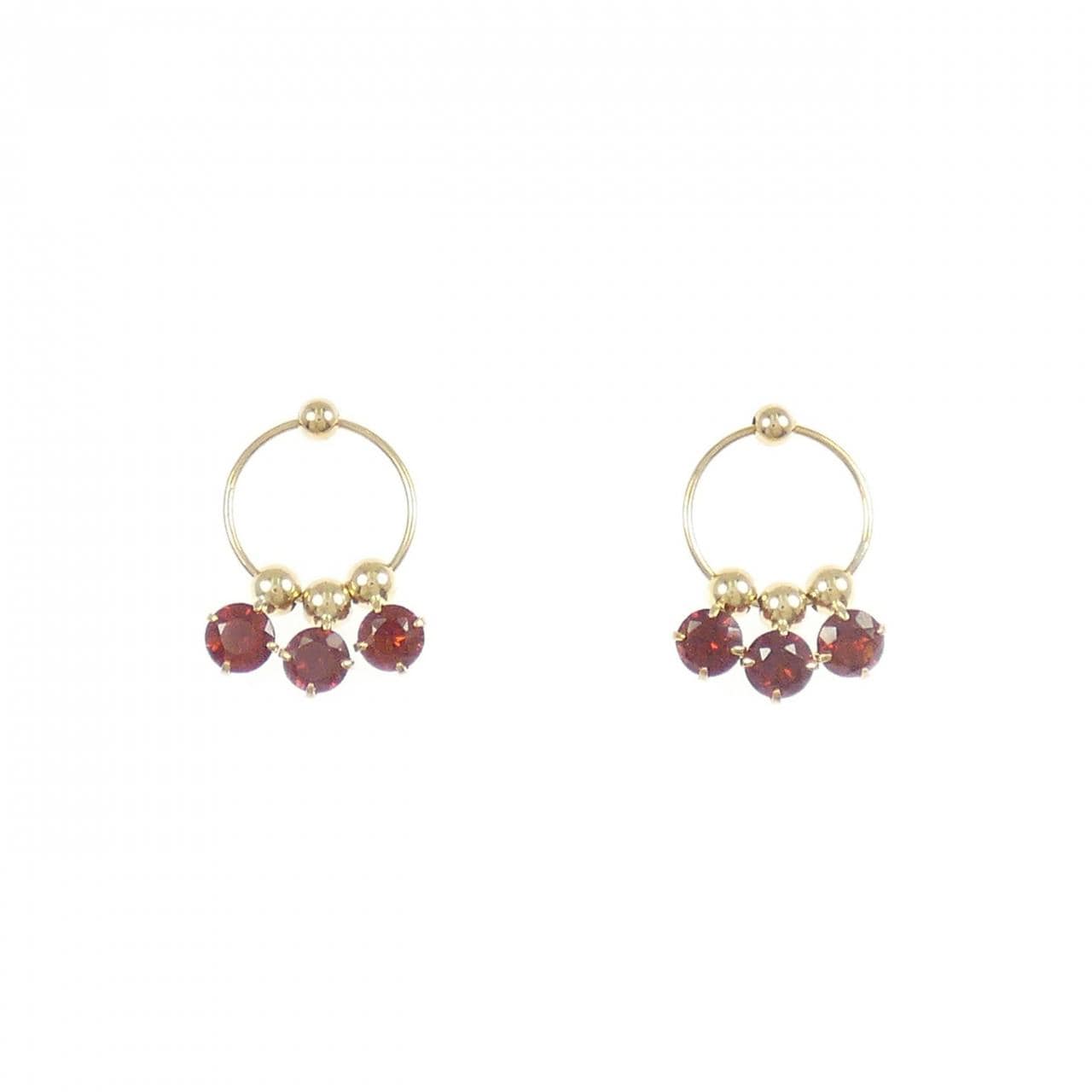 K18YG ガーネット ピアス