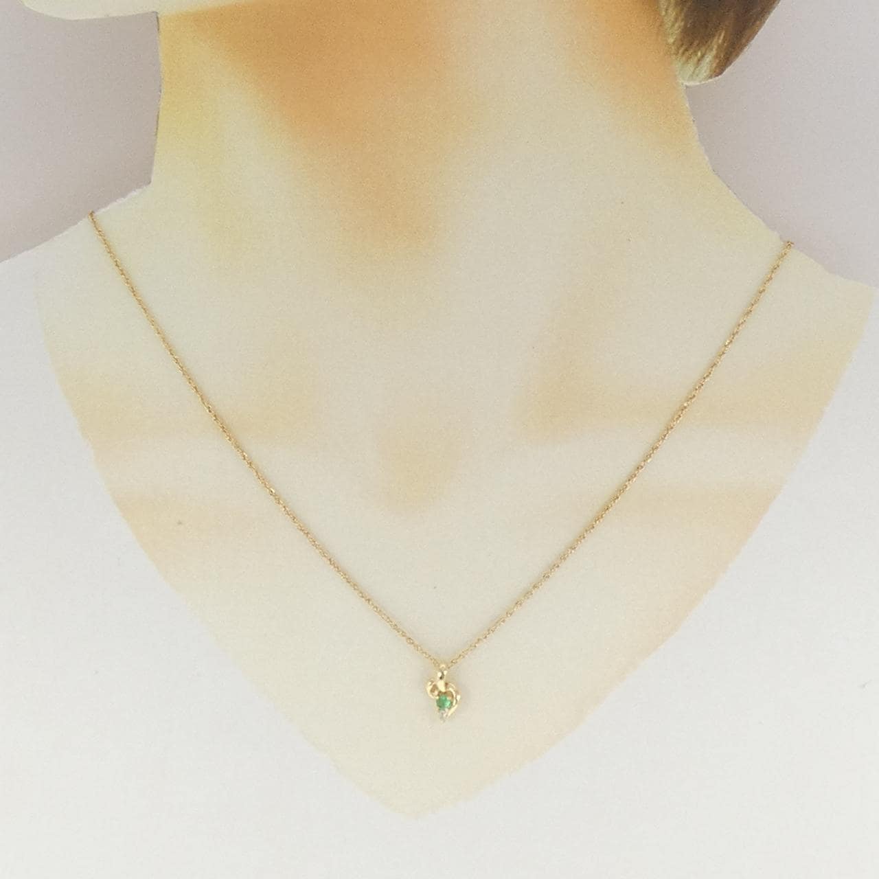 K18YG エメラルド ネックレス