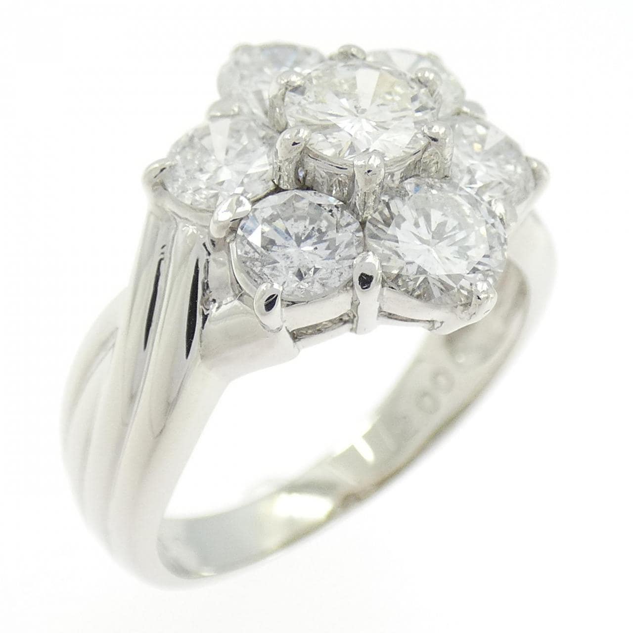 PT900 フラワー ダイヤモンド リング 2.00CT