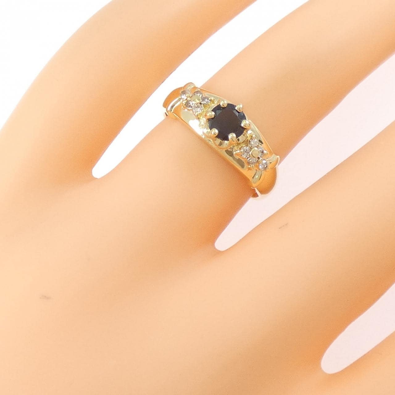 K18YG サファイヤ リング 0.41CT
