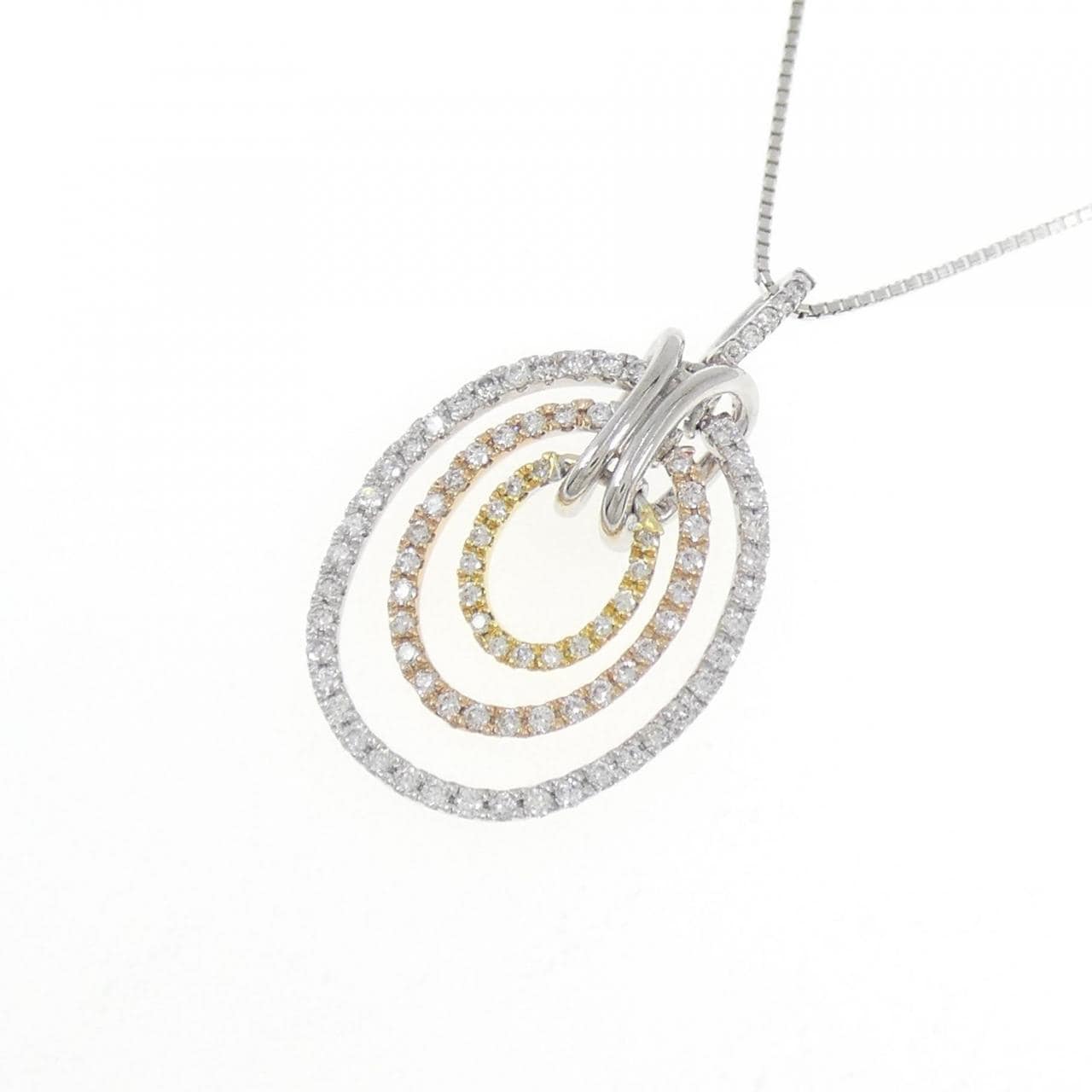 K18スリーカラー ダイヤモンド ネックレス 0.47CT