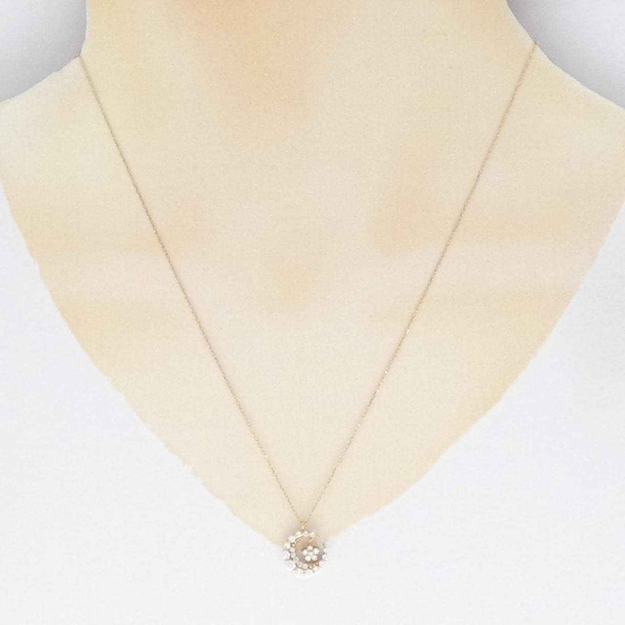 K18PG ムーン ダイヤモンド ネックレス 0.41CT