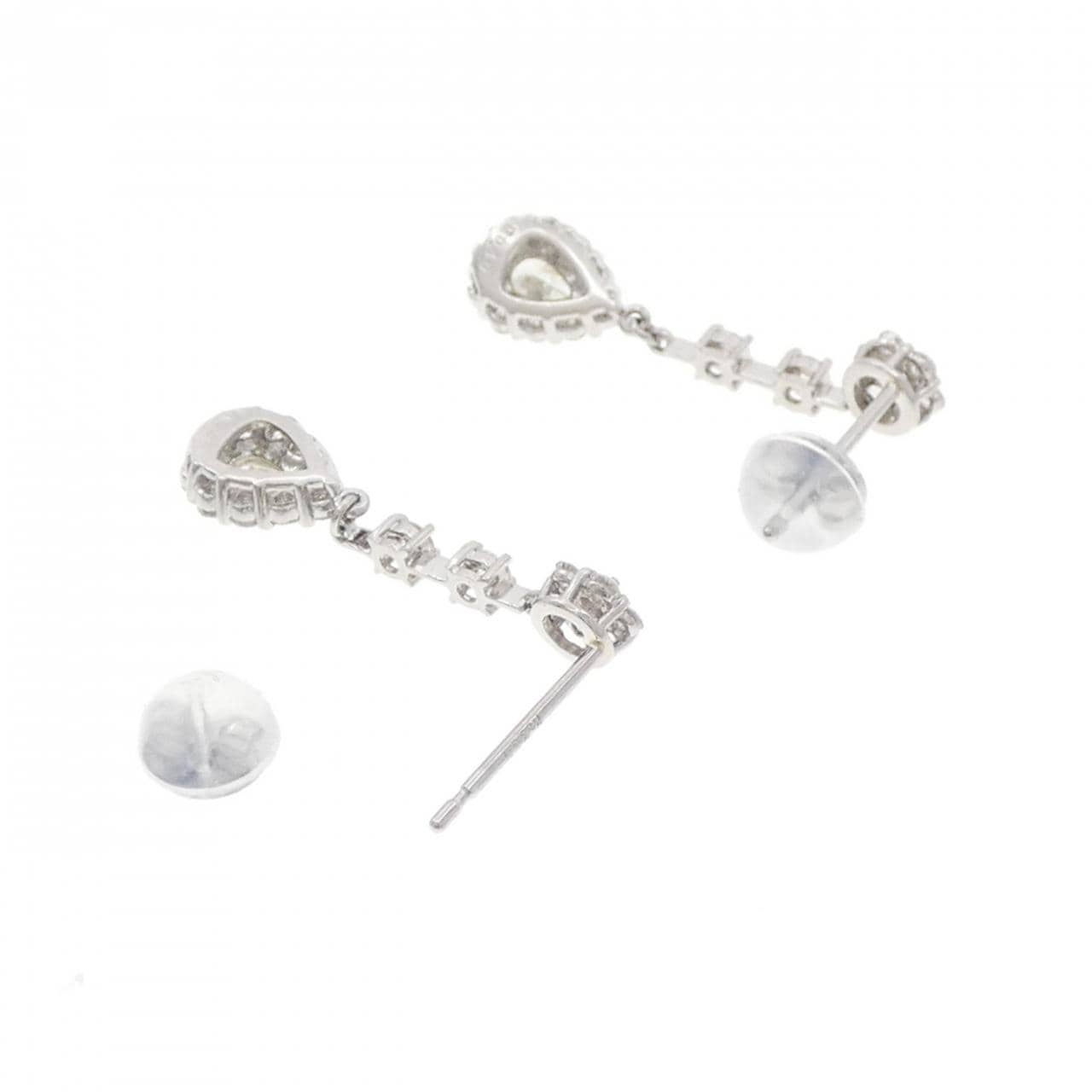 [新品] PT900 花形钻石耳环 0.80CT