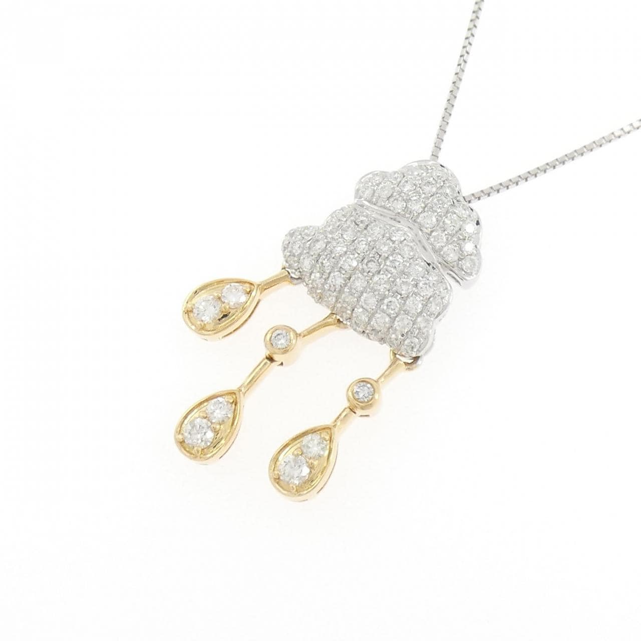 K18WG/K18YG ダイヤモンド ネックレス 0.73CT