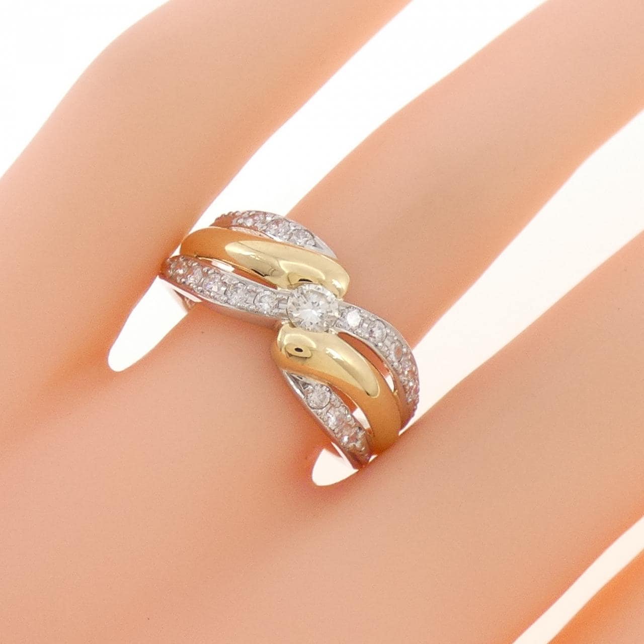 PT900/K18YG ダイヤモンド リング 0.51CT