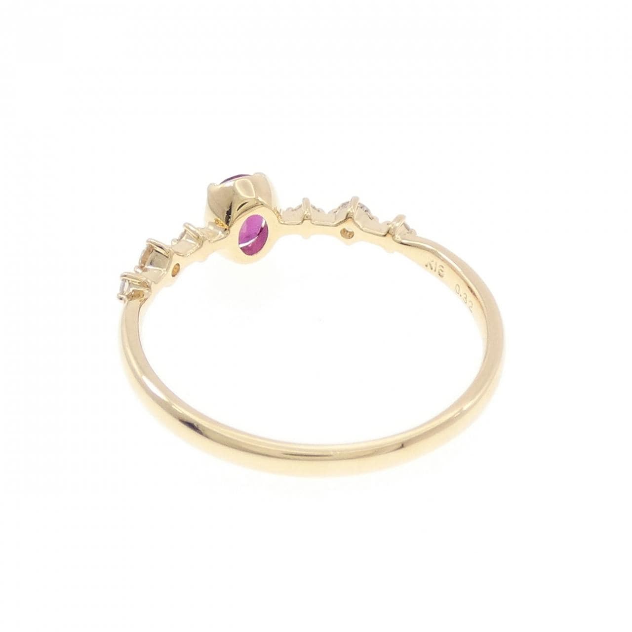 K18YG ルビー リング 0.32CT