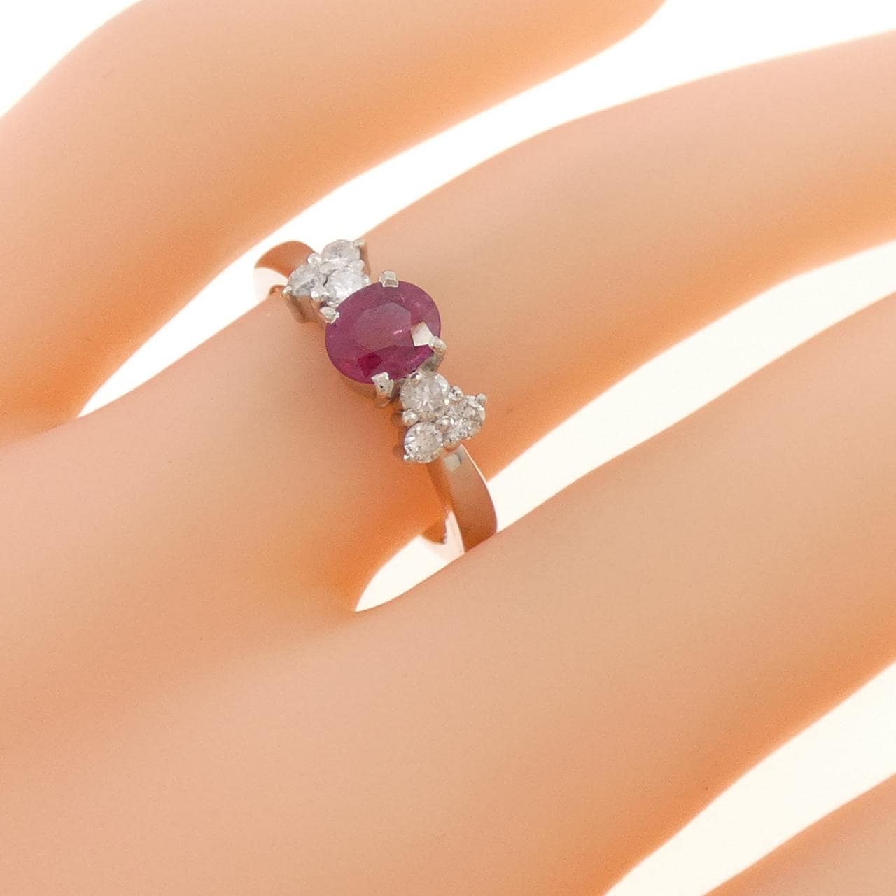 PT900 ルビー リング 0.55CT