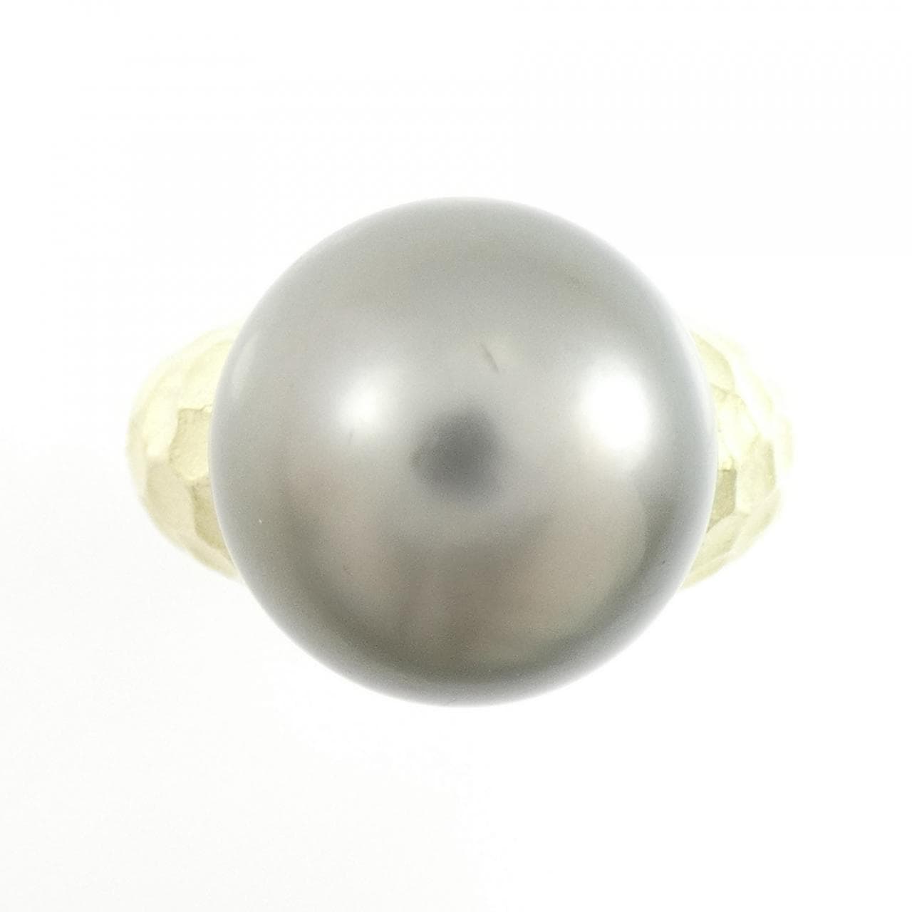 K18YG 黒蝶パール リング 13.0mm