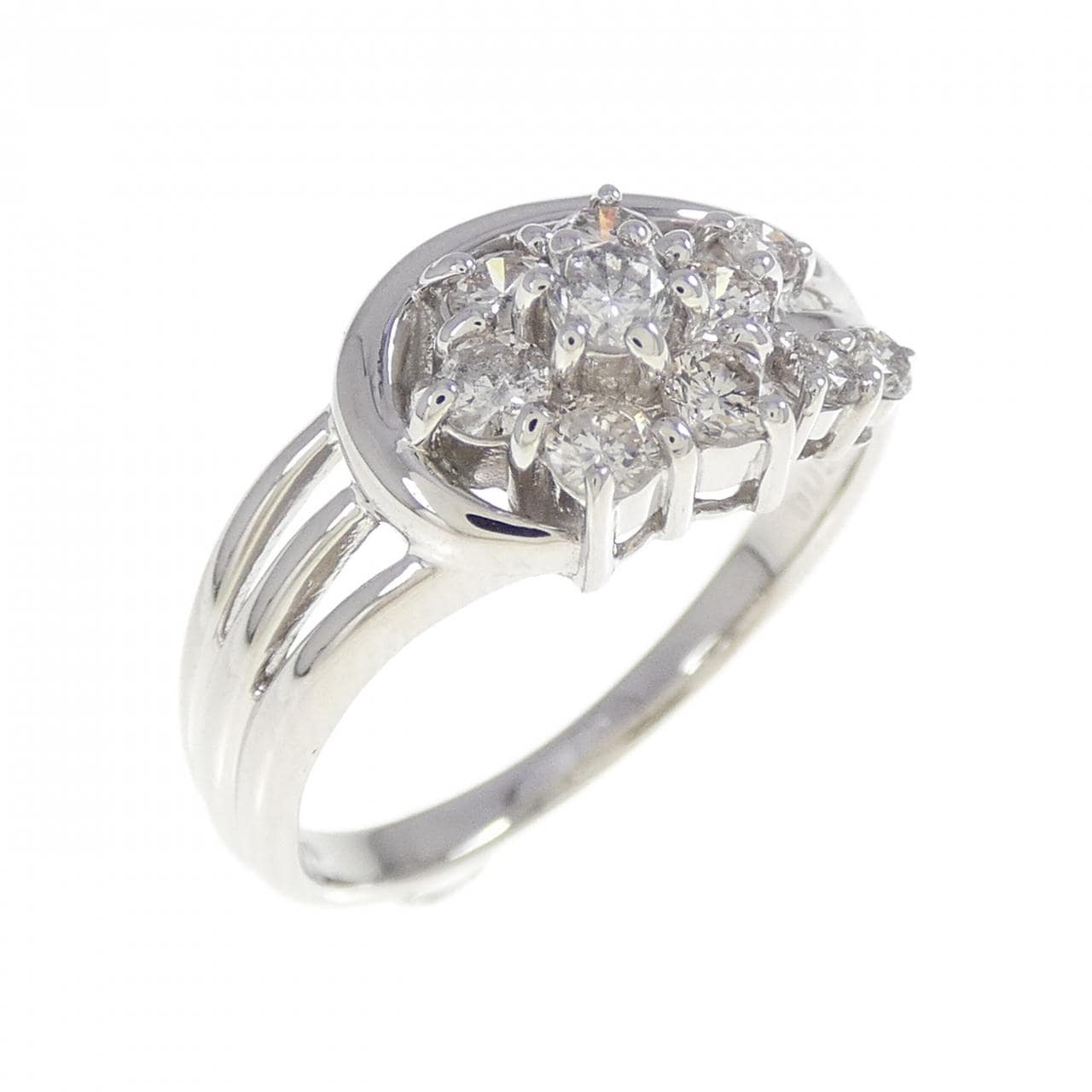 PT900 フラワー ダイヤモンド リング 0.50CT
