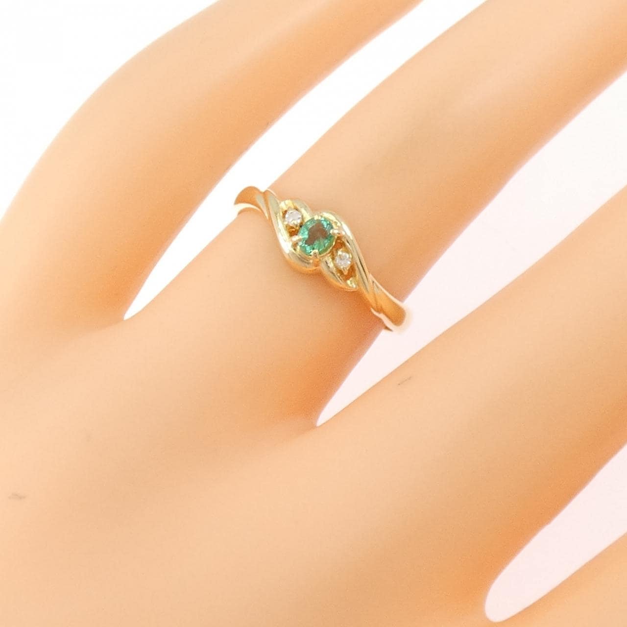 K18YG エメラルド リング