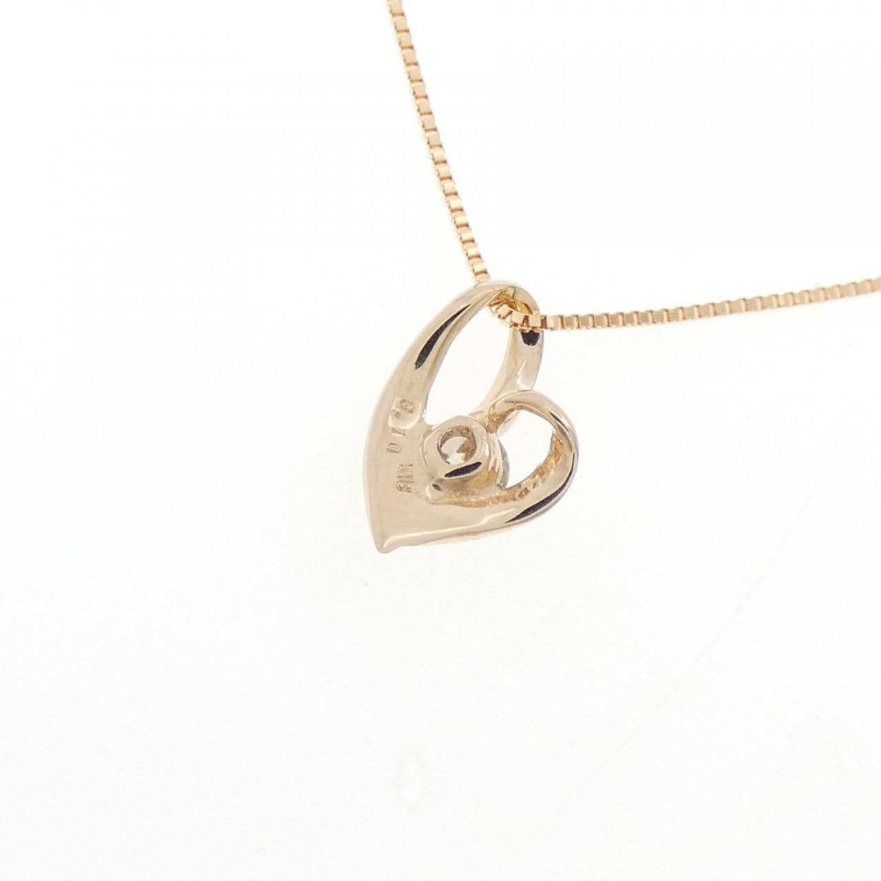 K18PG ハート ダイヤモンド ネックレス 0.10CT