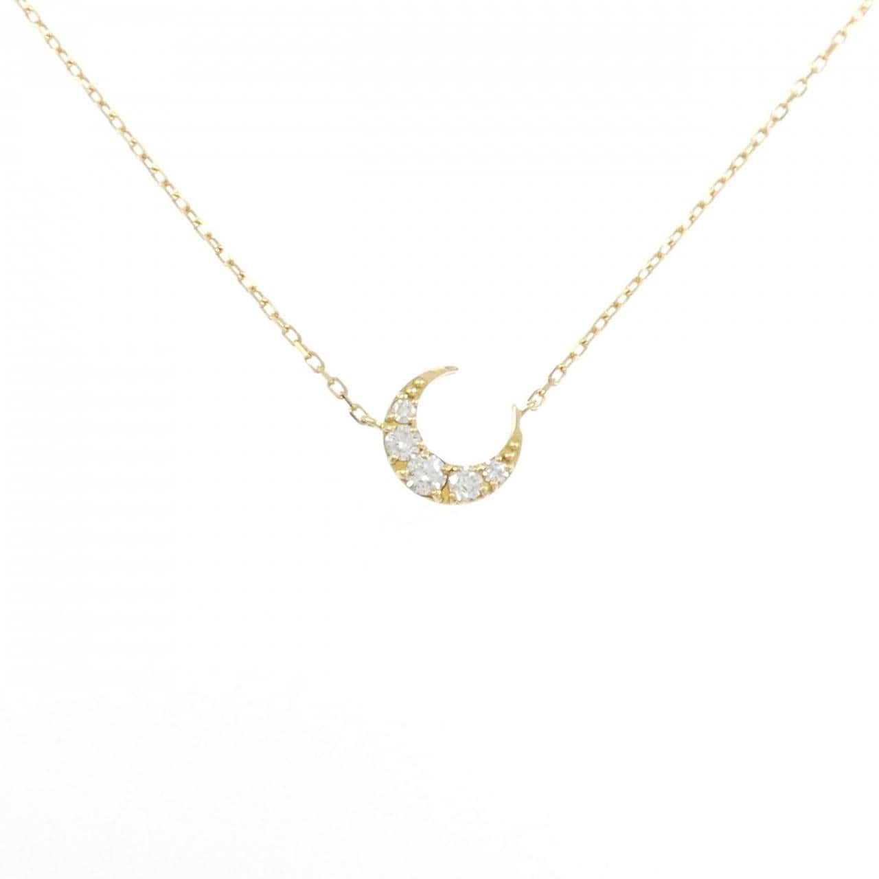 K18YG Moon Diamond Necklace 0.15CT