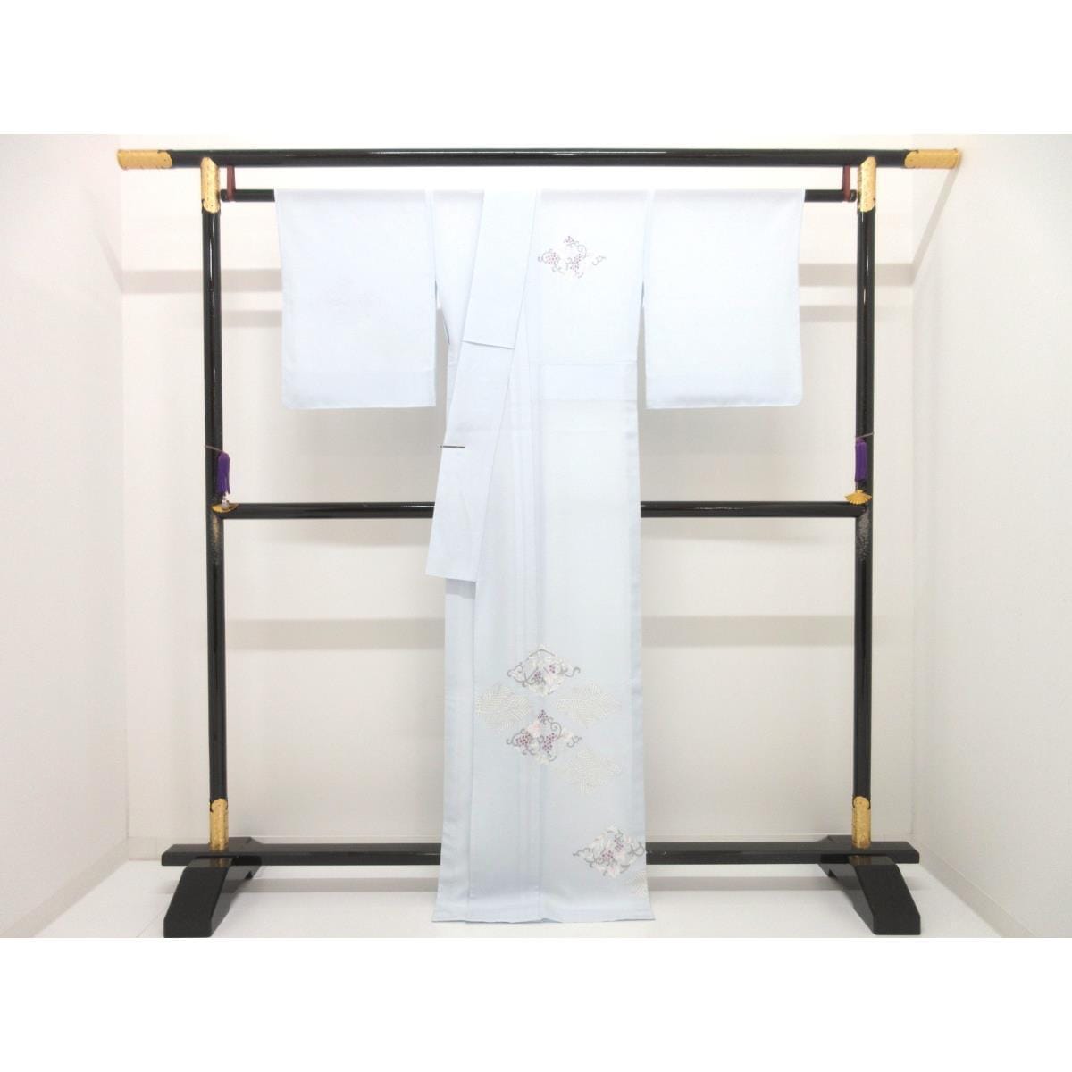 【新品】単衣　駒絽訪問着　友禅銀彩加工