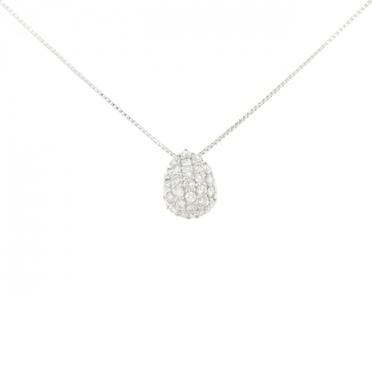 K18WG パヴェ ダイヤモンド ネックレス 0.53CT